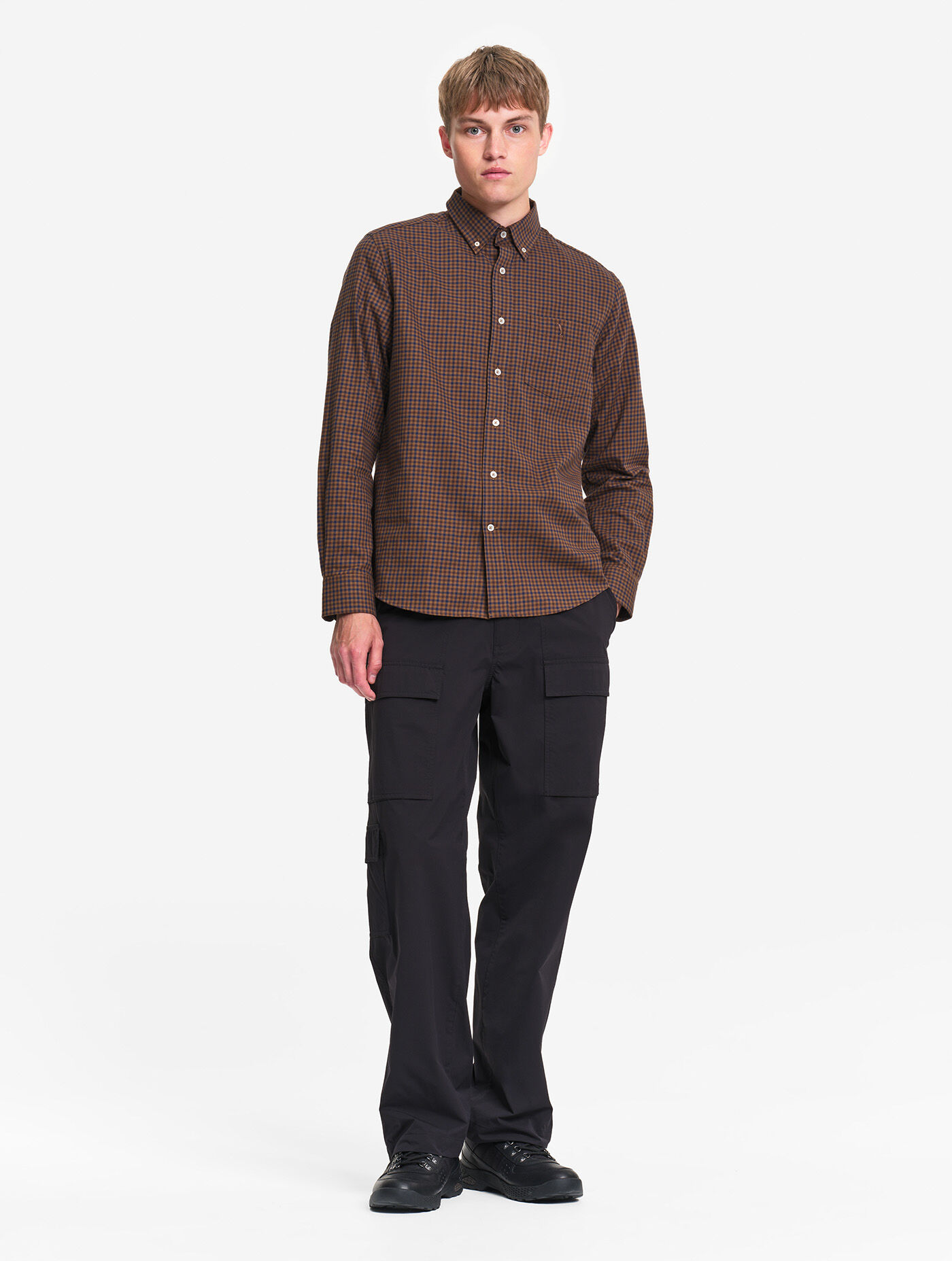Chemise en flannelle de coton &agrave; carreaux