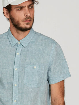 Short-sleeved linen shirt