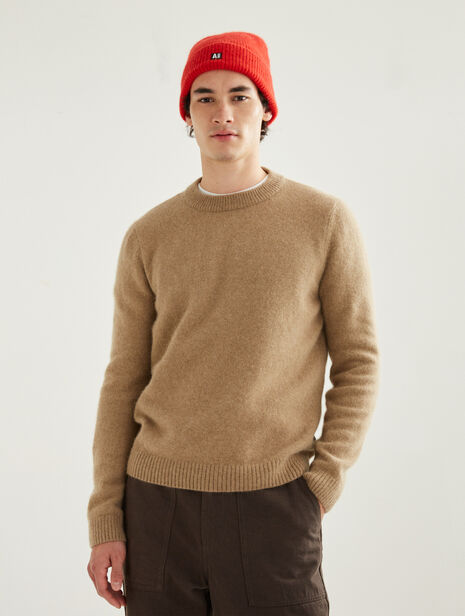 Made in France wool and angora round neck sweater