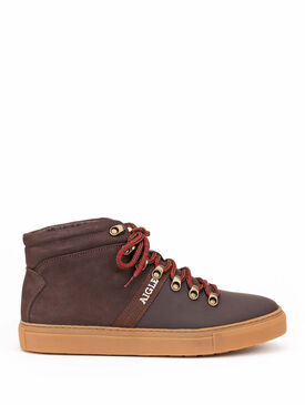 Men's leather high-top trainers