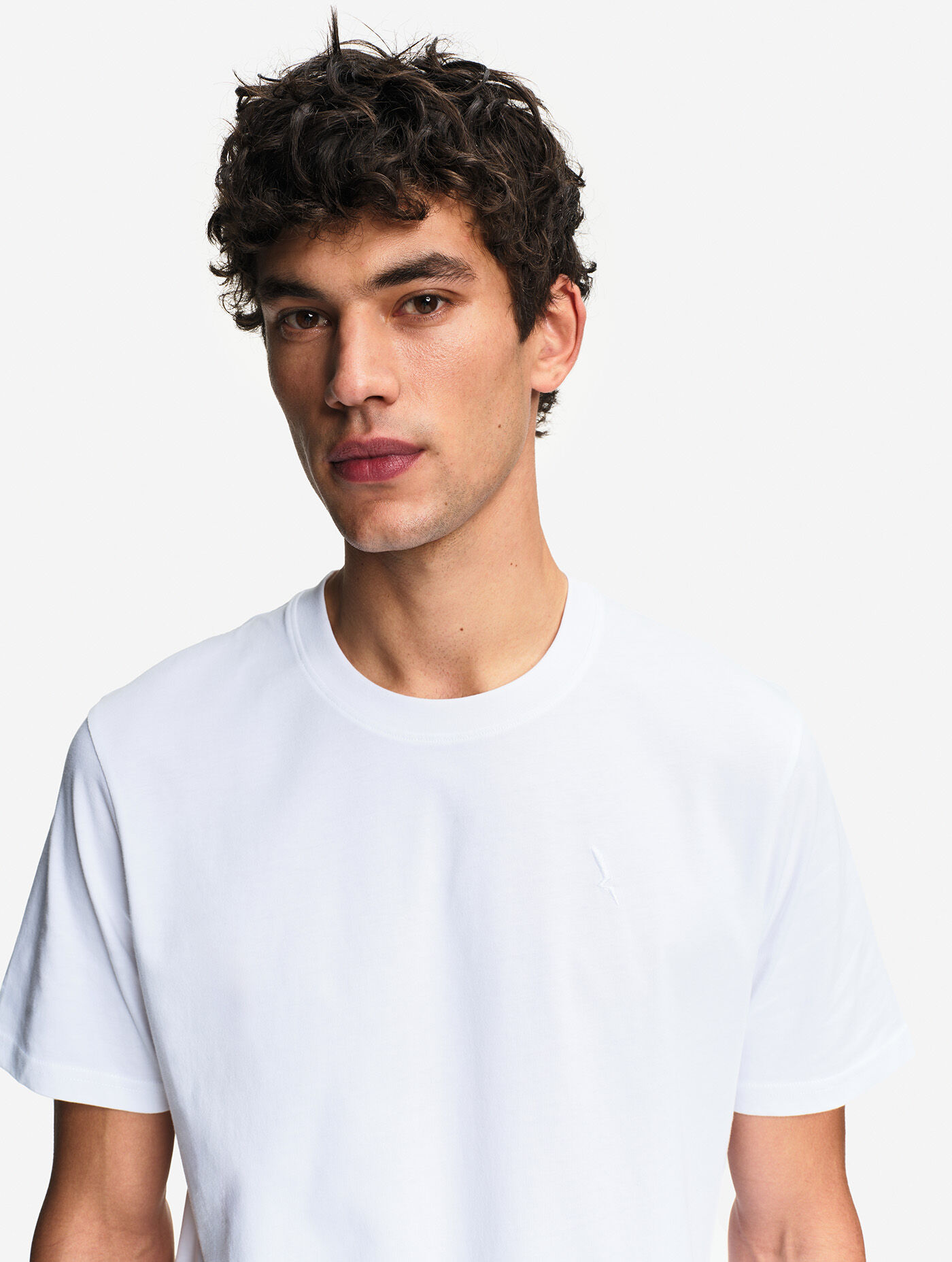 100% cotton thick T-shirt with chest logo - coupe regular