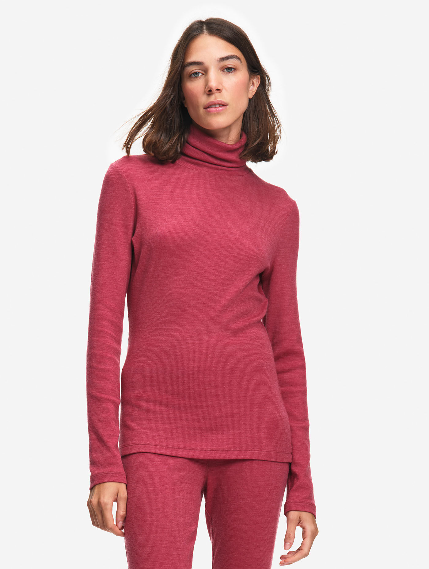 ThermoPack&trade; merinos wool & tencel blend thermo-regulating turtleneck top