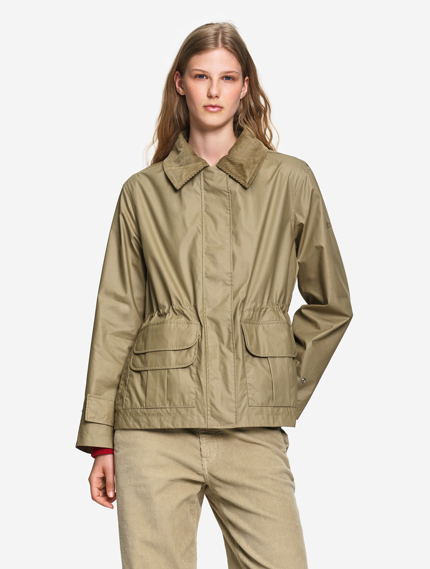 Waxed short parka