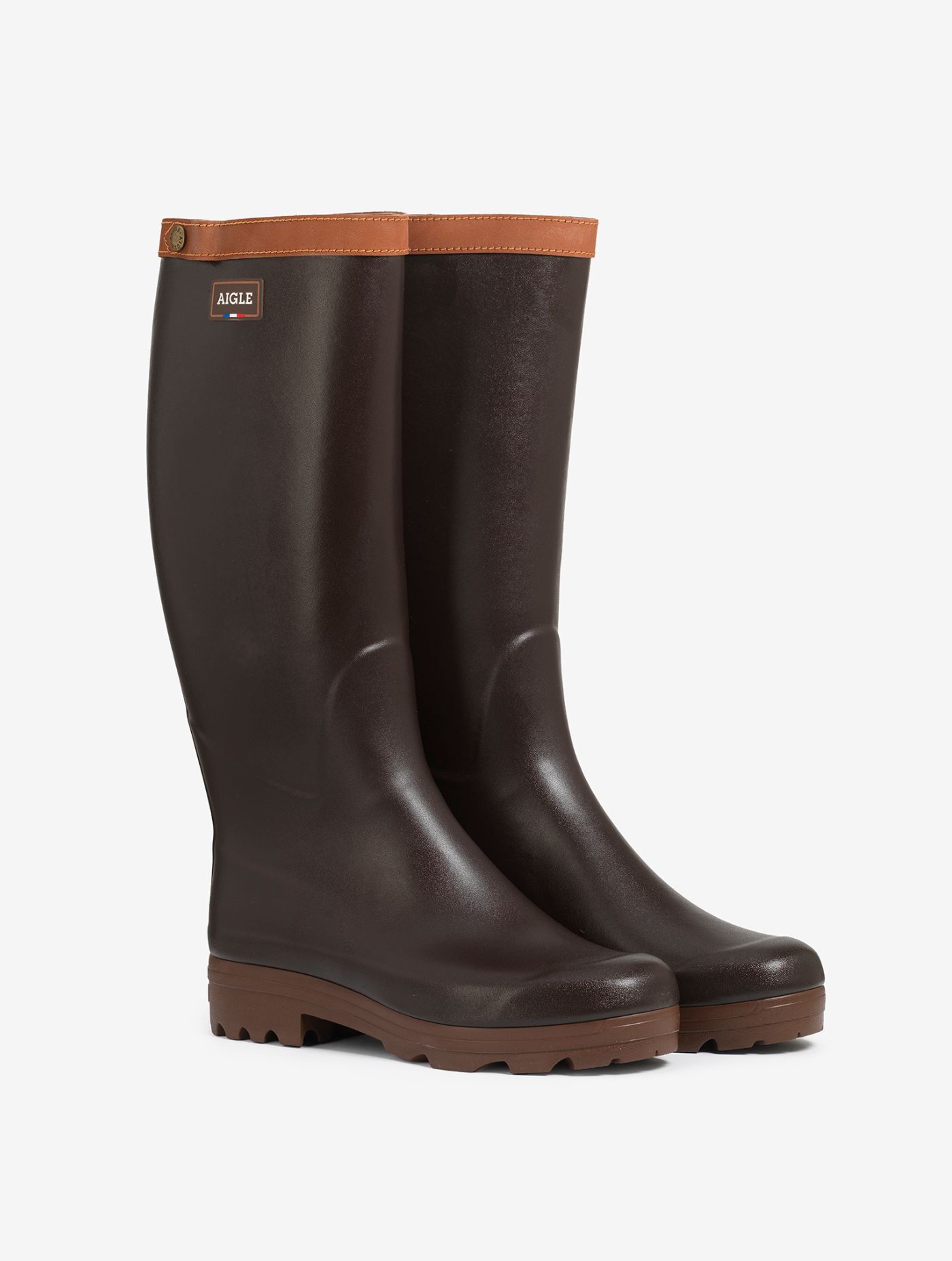 リ*ー様 AIGLE ブラウン 長靴 S1 Work boot Chambord leather-lined - marron men | AIGLE