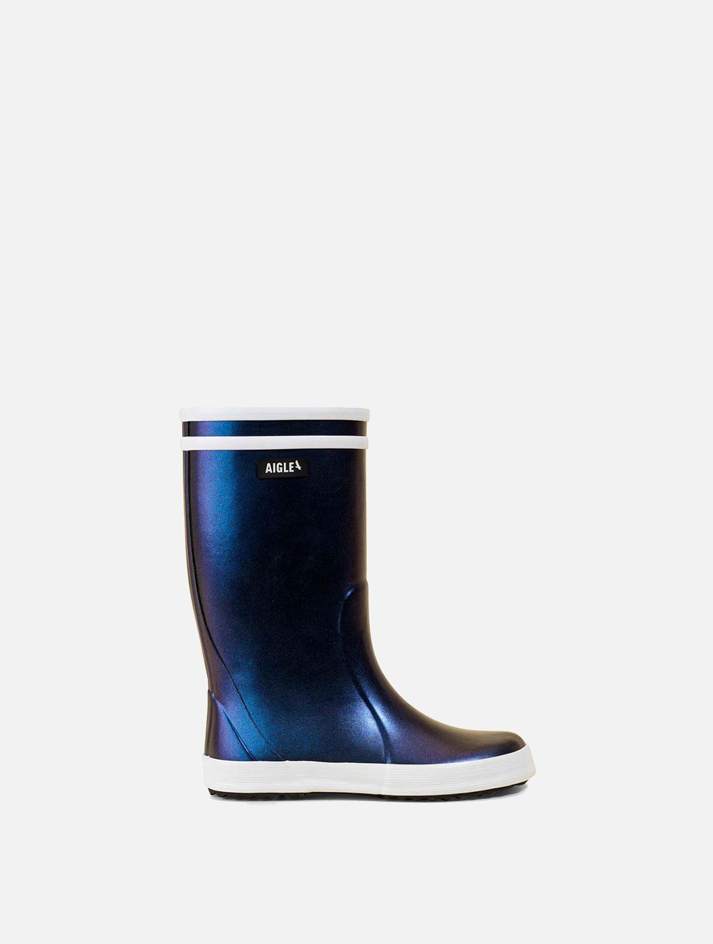 Iridescent version of the iconic children s boot aigle storefront catalog fr AIGLE