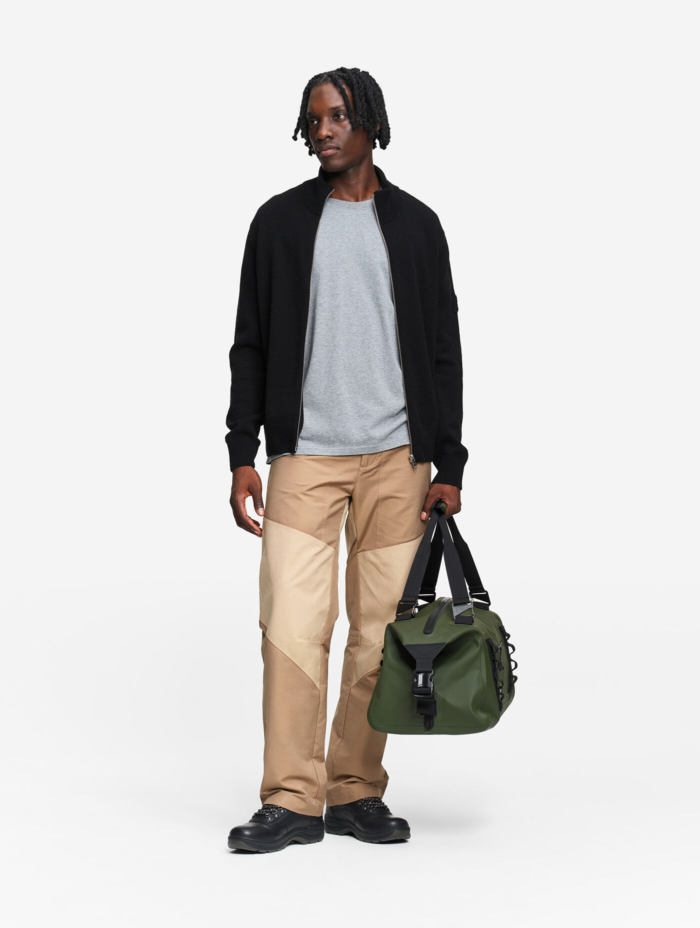 High neck full zip sweater