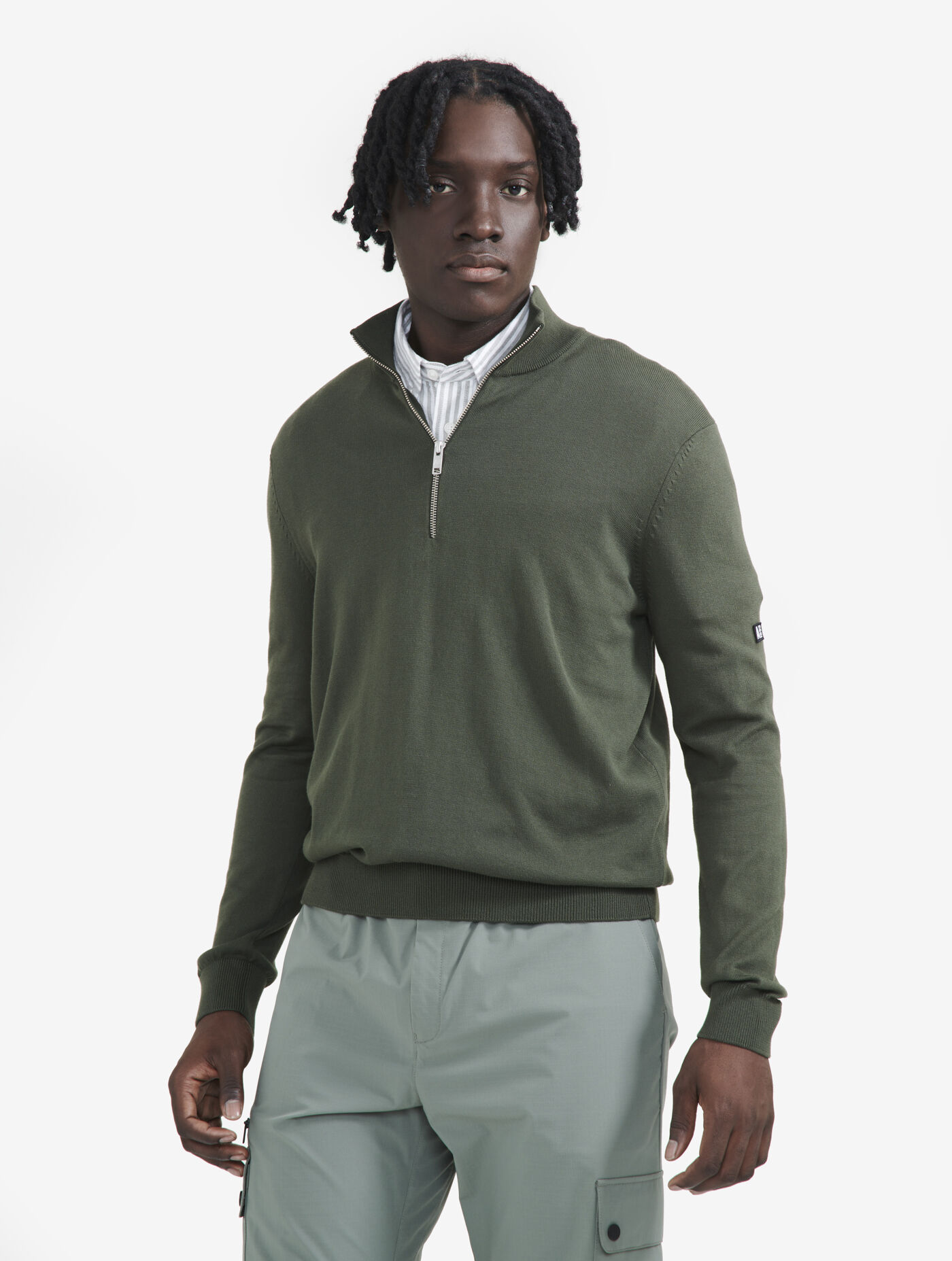 Pull col montant avec demi zip aigle storefront catalog fr AIGLE