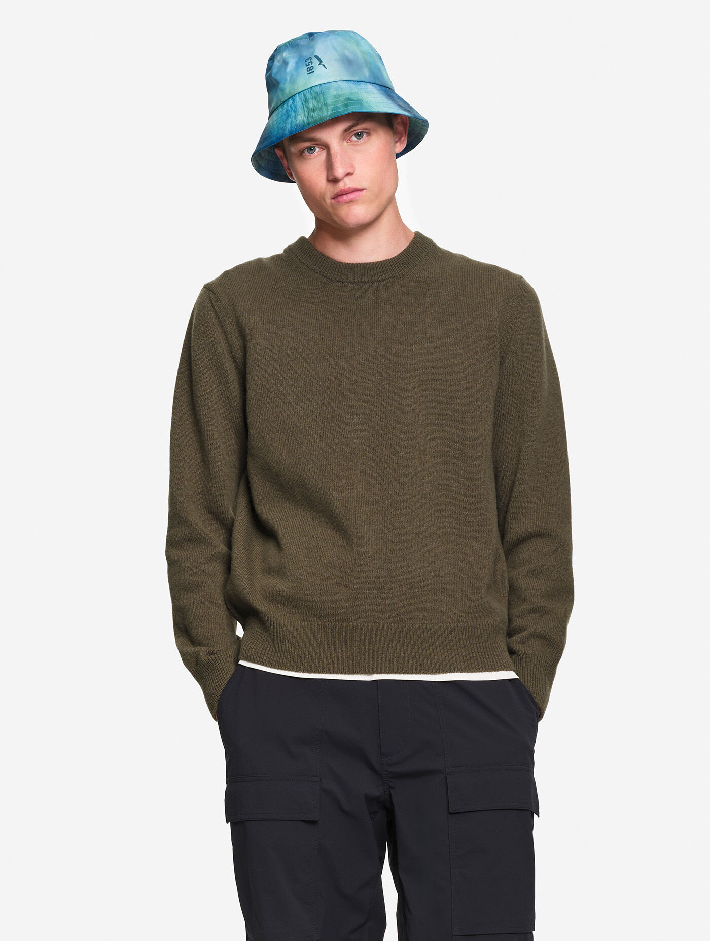 Crew neck sweater in woolblend