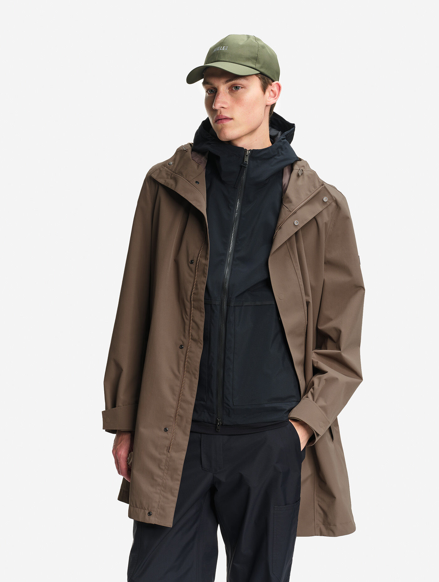 Long waterproof parka with hood MTD - marron categories | AIGLE