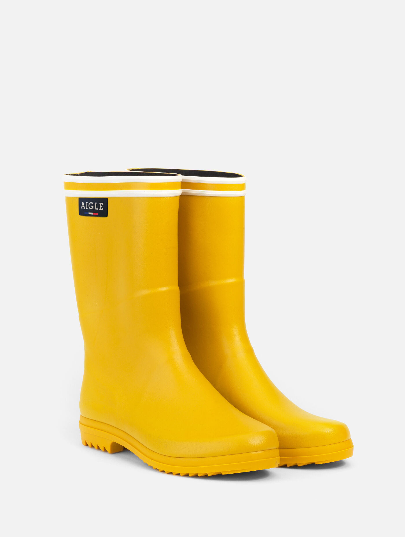Aigle - Rain boots with notched sol, Made in France Lemony