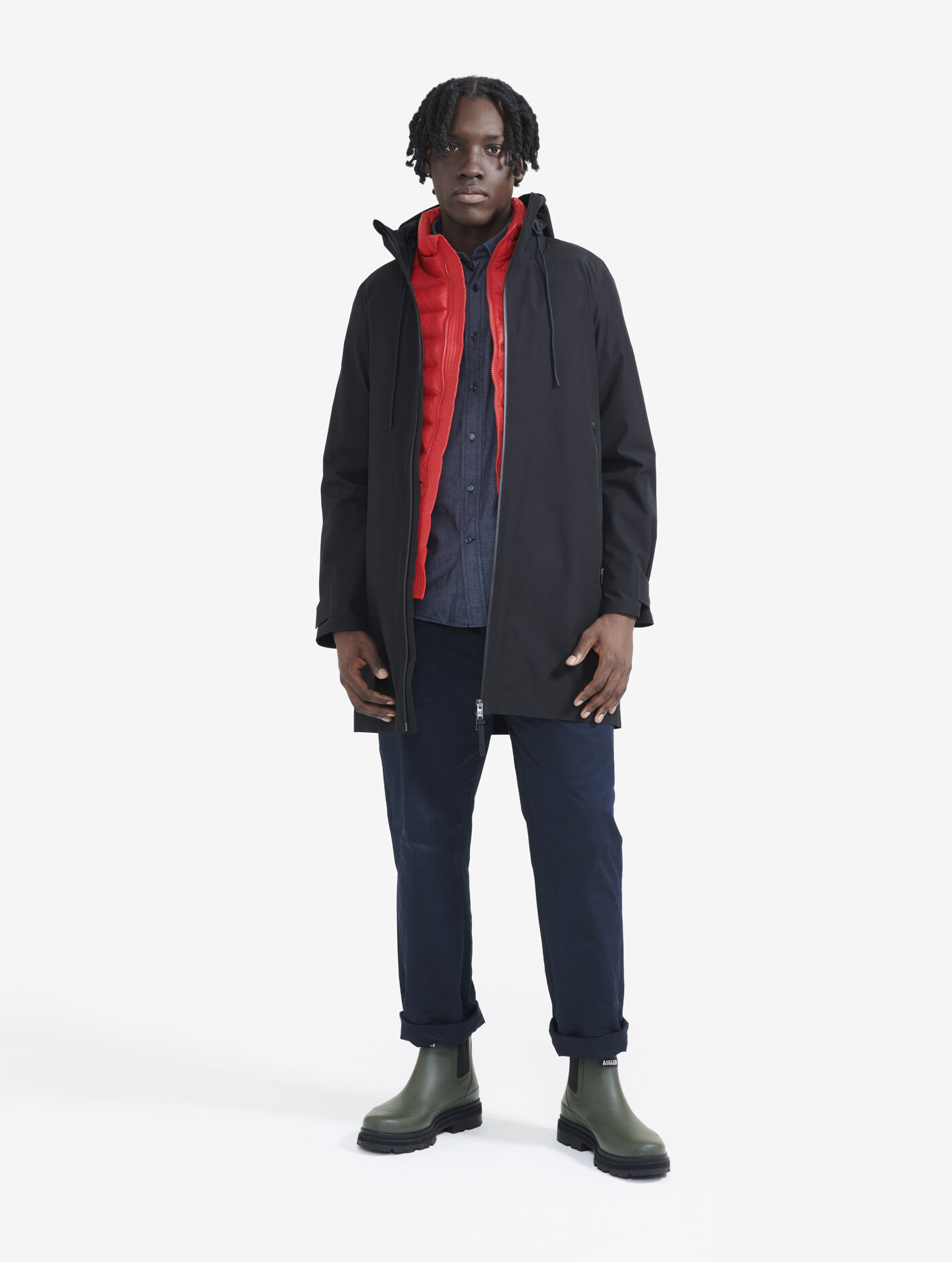 MTD 3 layers long parka, Made In France - noir aigle-storefront