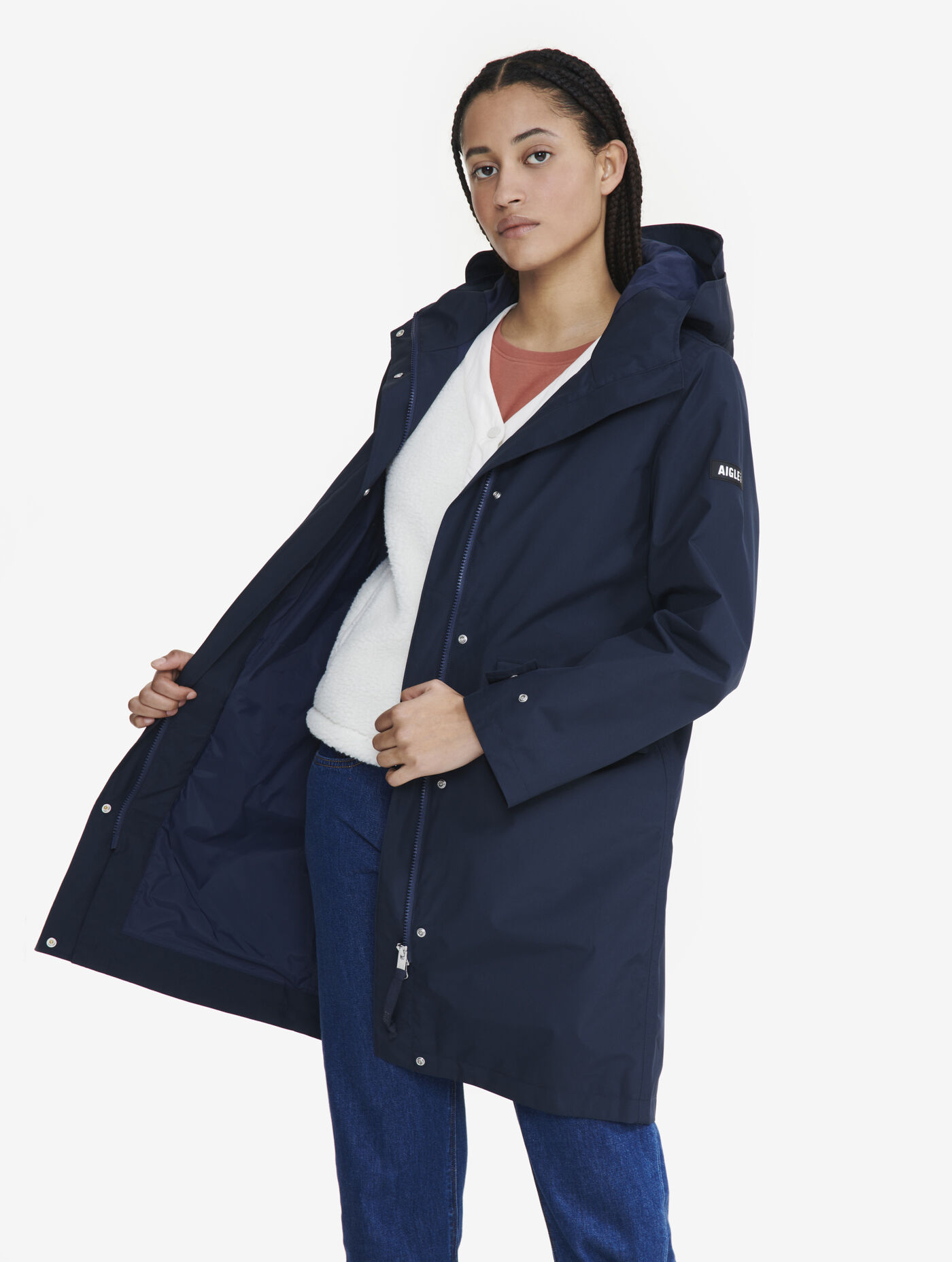 GORE-TEX® full length hooded parka - bleu aigle-storefront-catalog