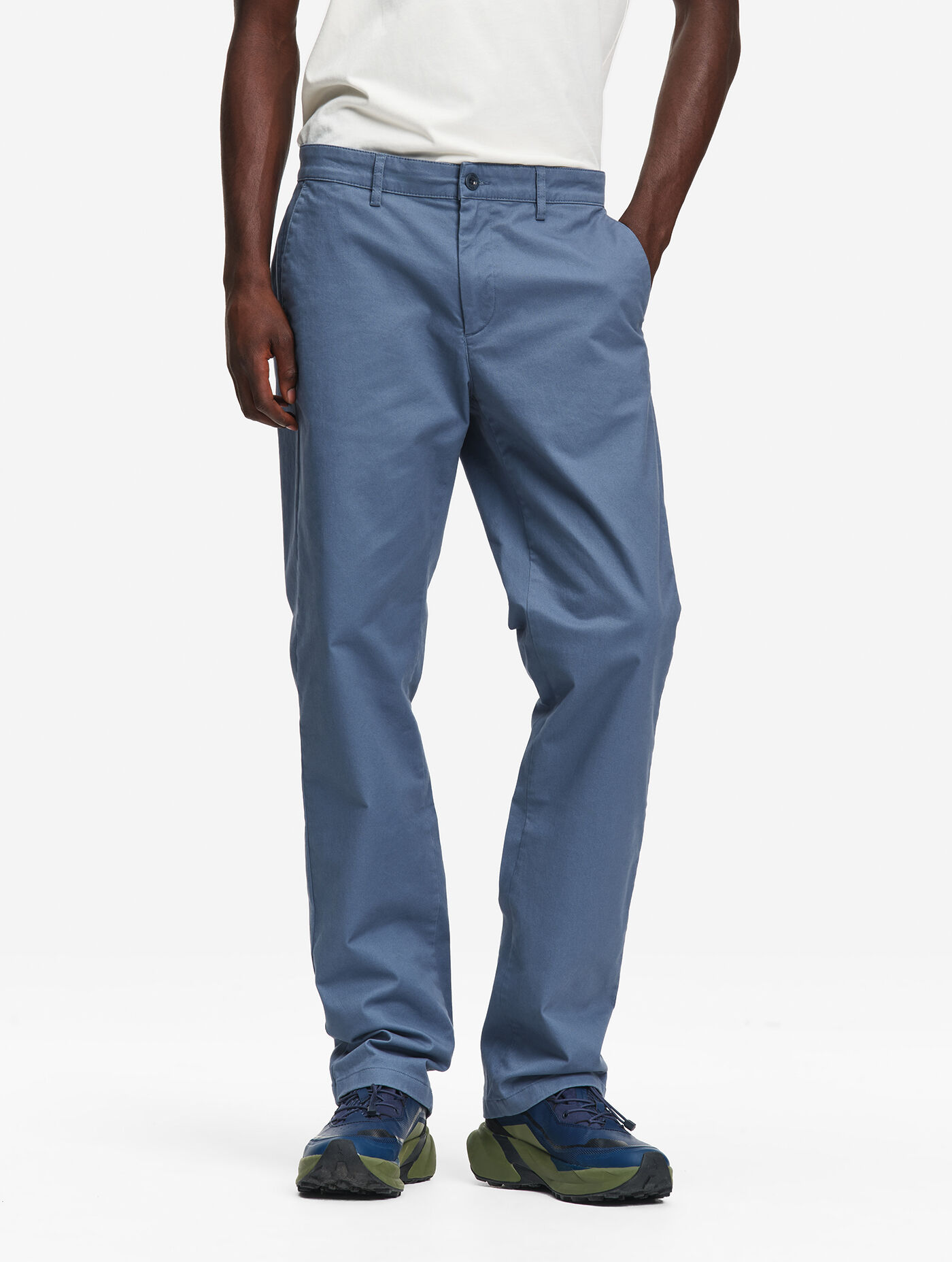 Pantalon chino taille mi-haute en coton