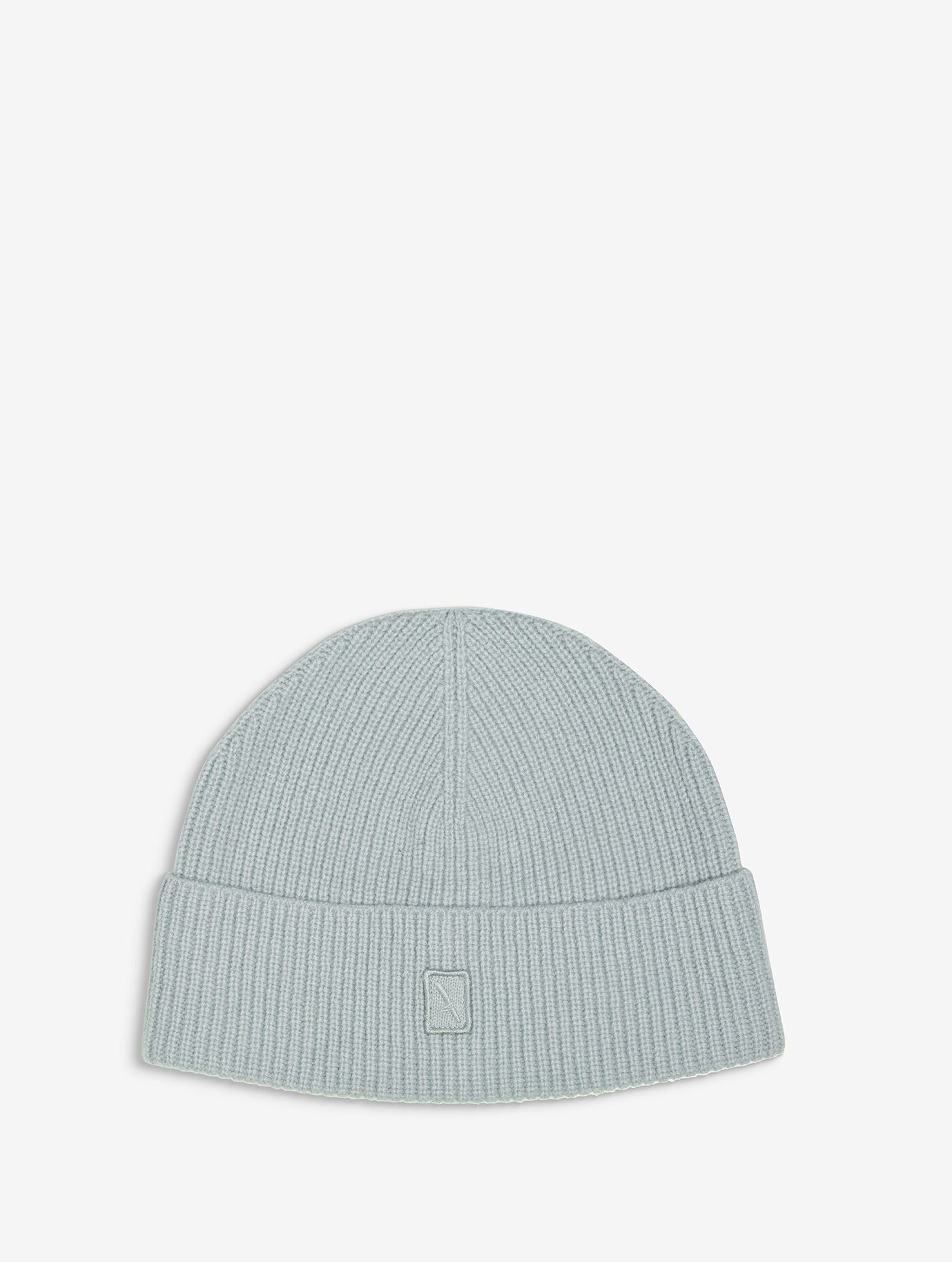 Wool blend rib knit beanie