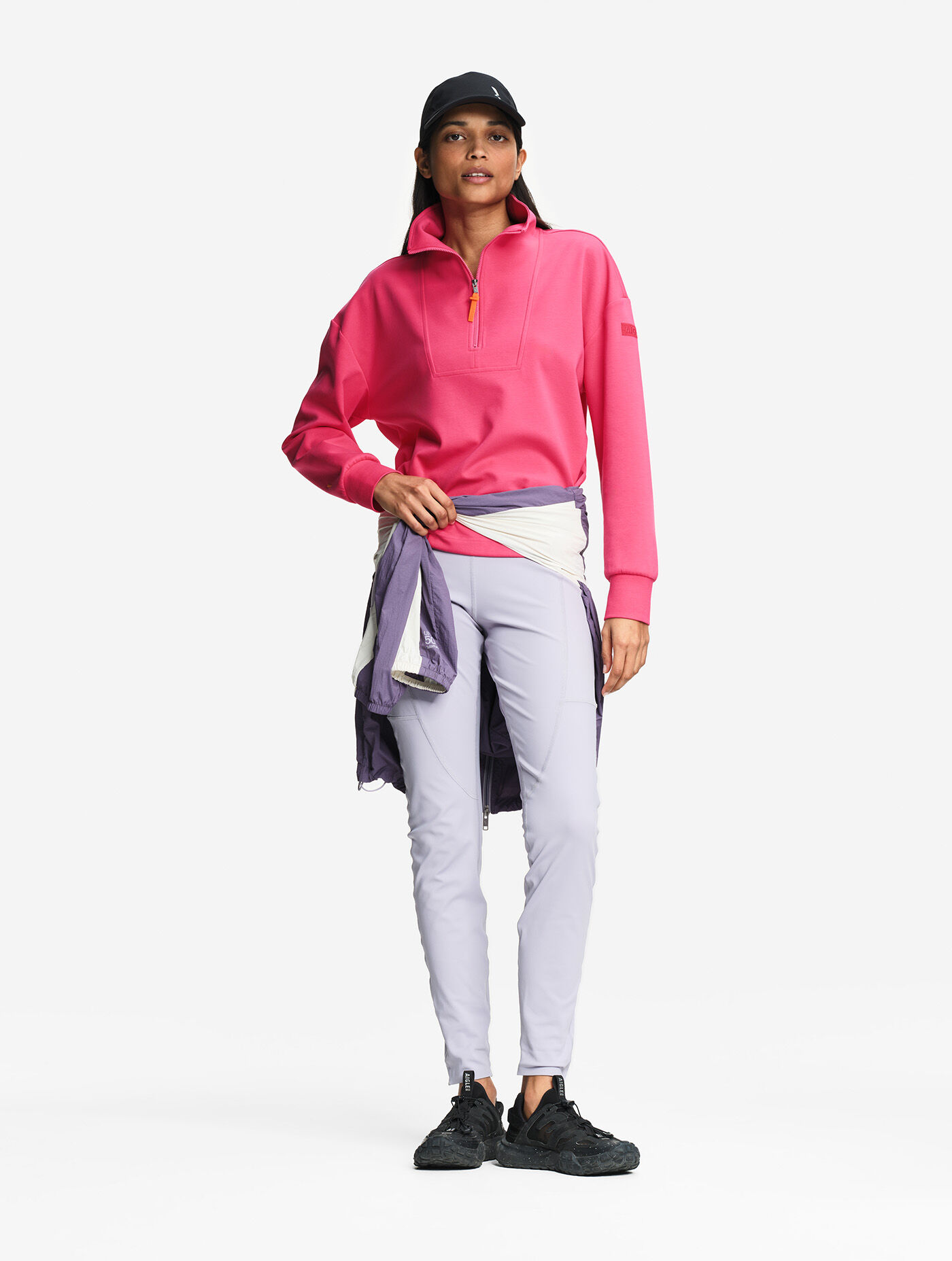 Sweatshirt &agrave; col zipp&eacute; technique