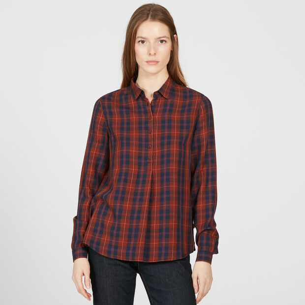 Blouse en lyocell &agrave; carreaux