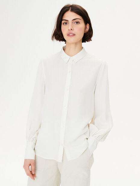 Long-sleeved shirt with ruched sleeves