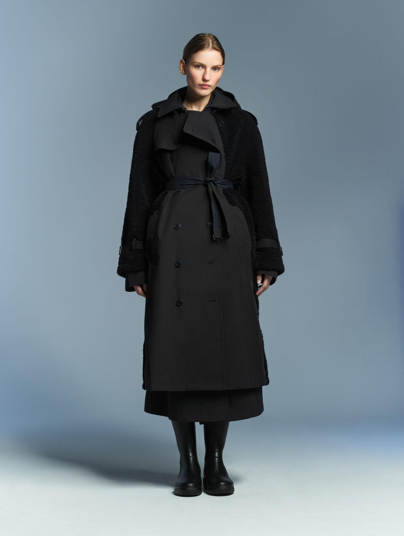 Aigle by Setchu trench-coat empi&egrave;cement sherpa