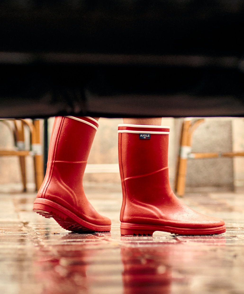 Aigle The urban ankle rain boot, Made in France Noir Fulfeel