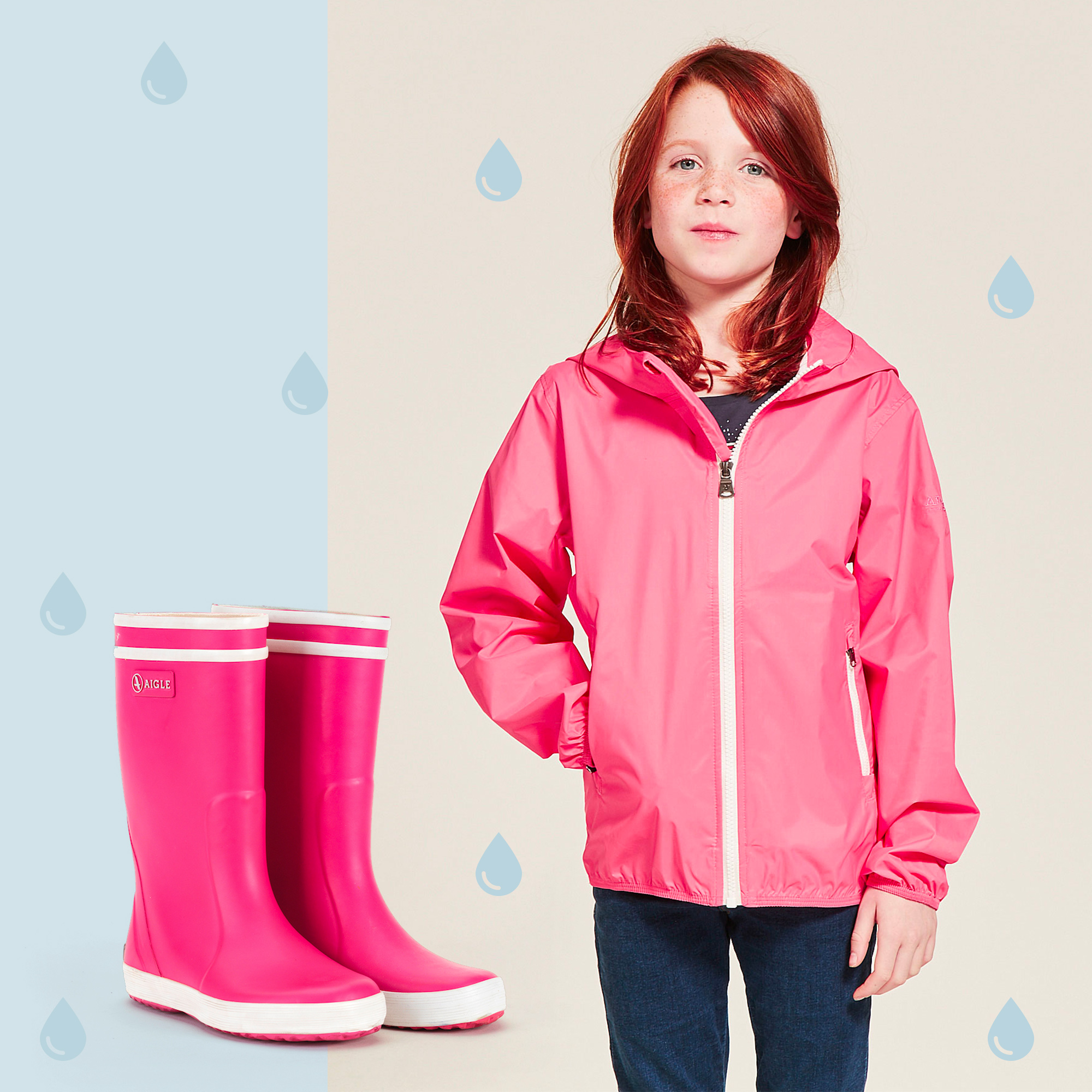 Children&rsquo;s rain kit pink