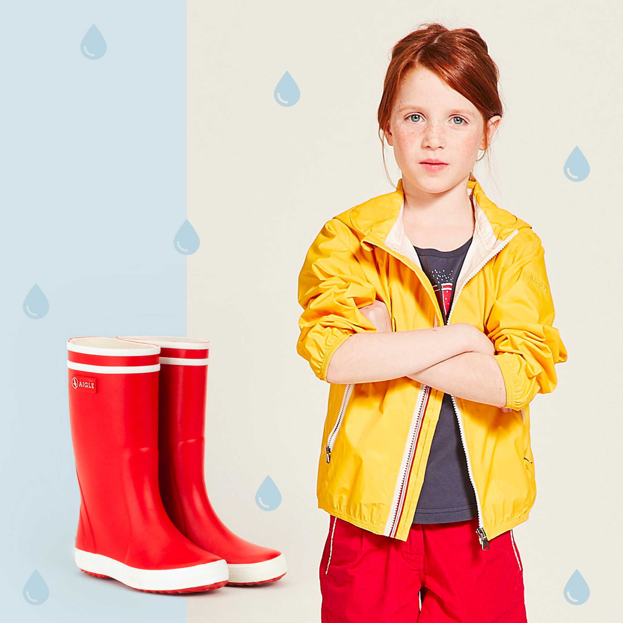 Children&rsquo;s rain kit yellow red