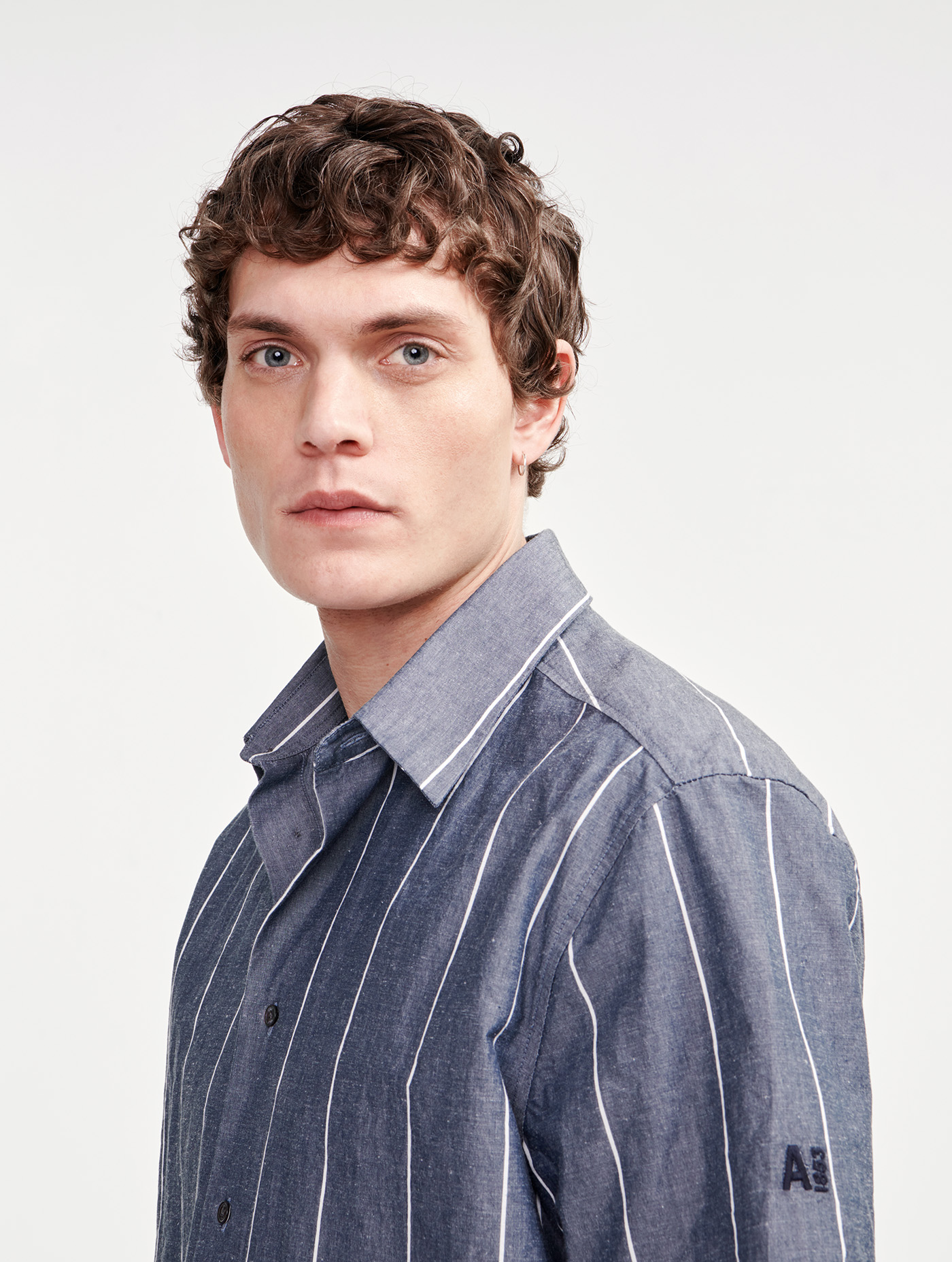 Cotton/Linen Striped Short Sleeve Shirtcategories | AIGLE