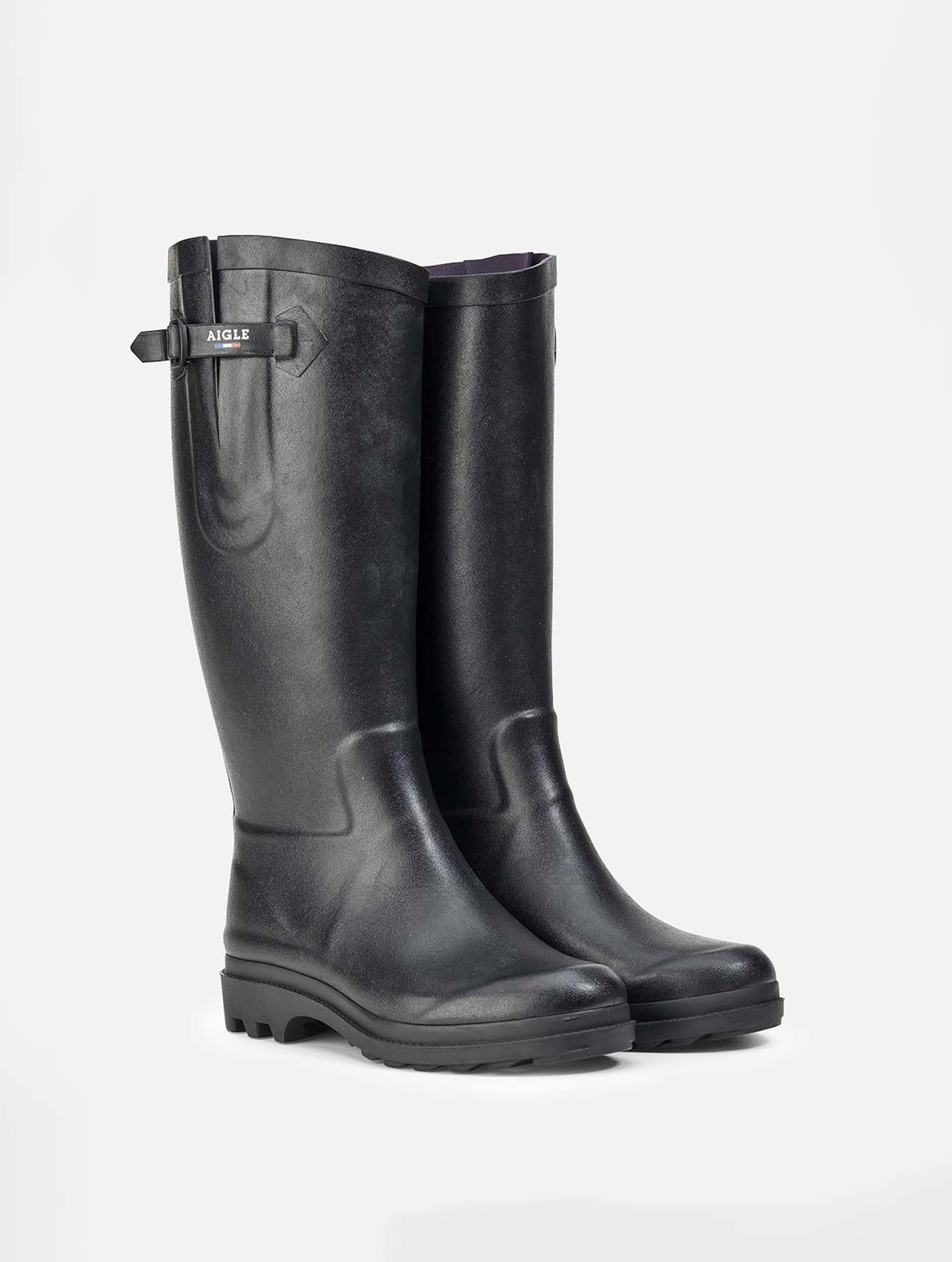 Aigle - Boyfriend rain boots, Made France Noir - Aiglentine® | AIGLE