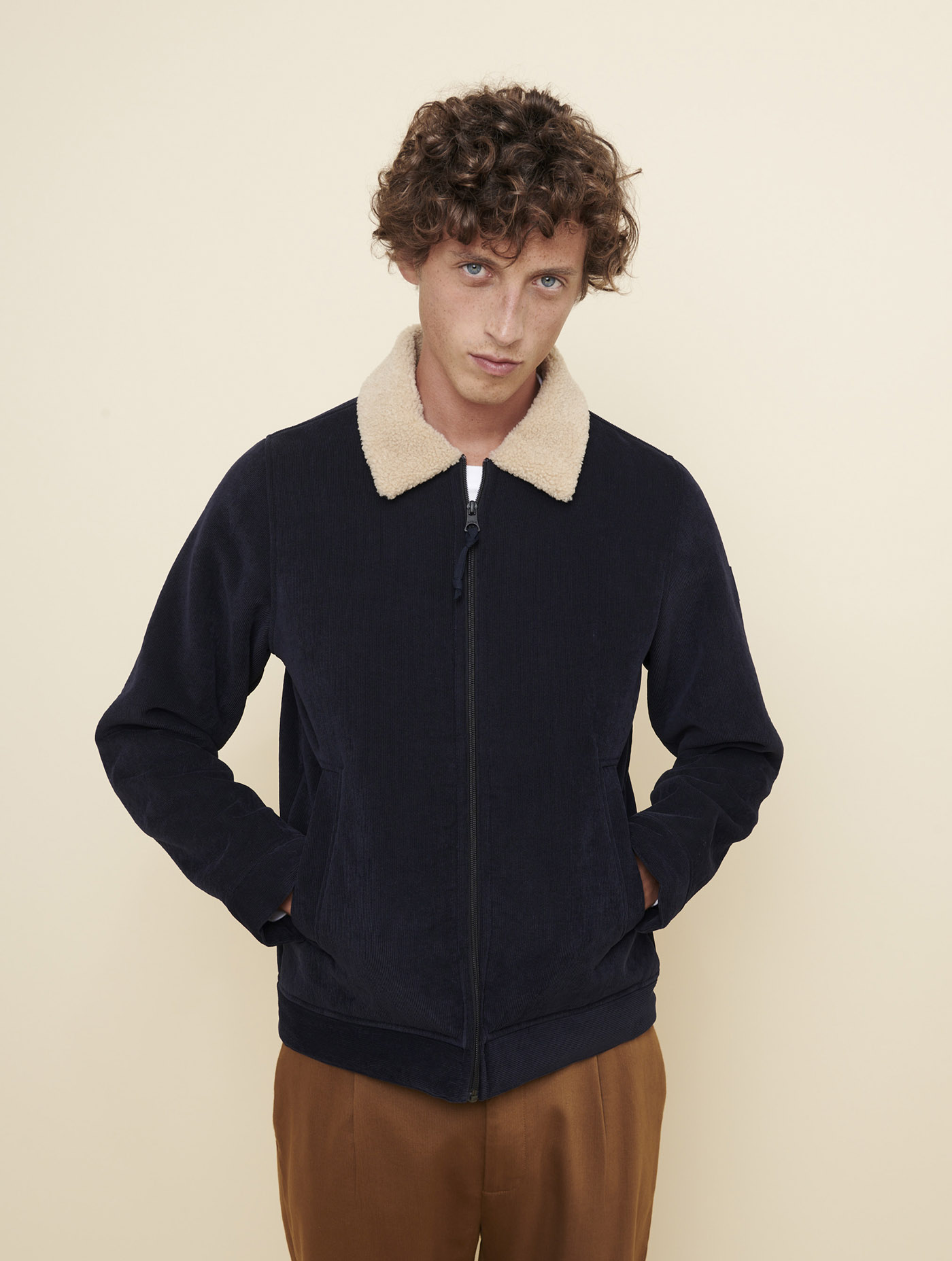 Aigle - Fleece-Blouson aus Samt Herren Beige aigle ...