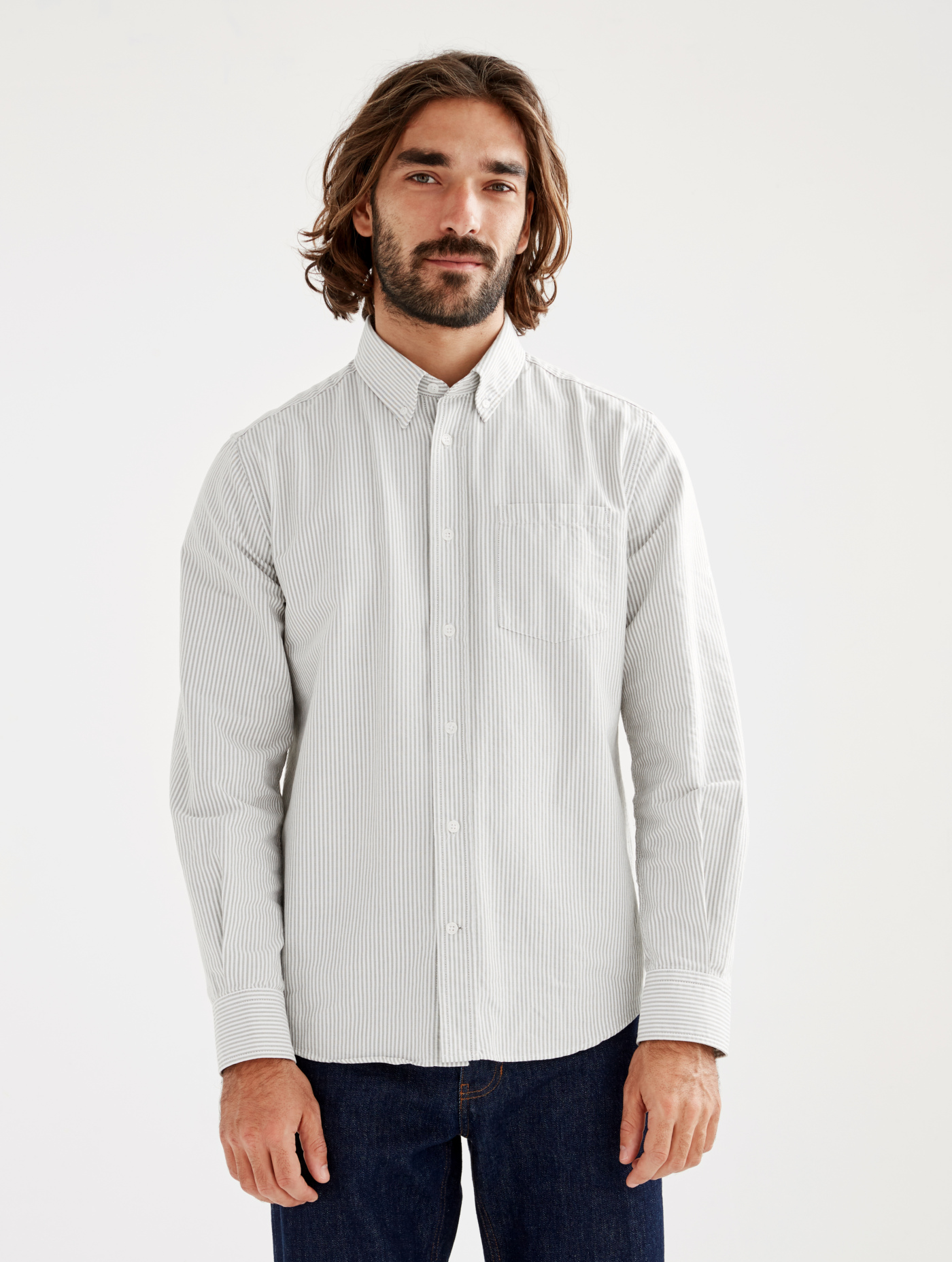 Chemise Homme Aigle Taille XL - Marron Rayé Coton - Occasion Très Bon état