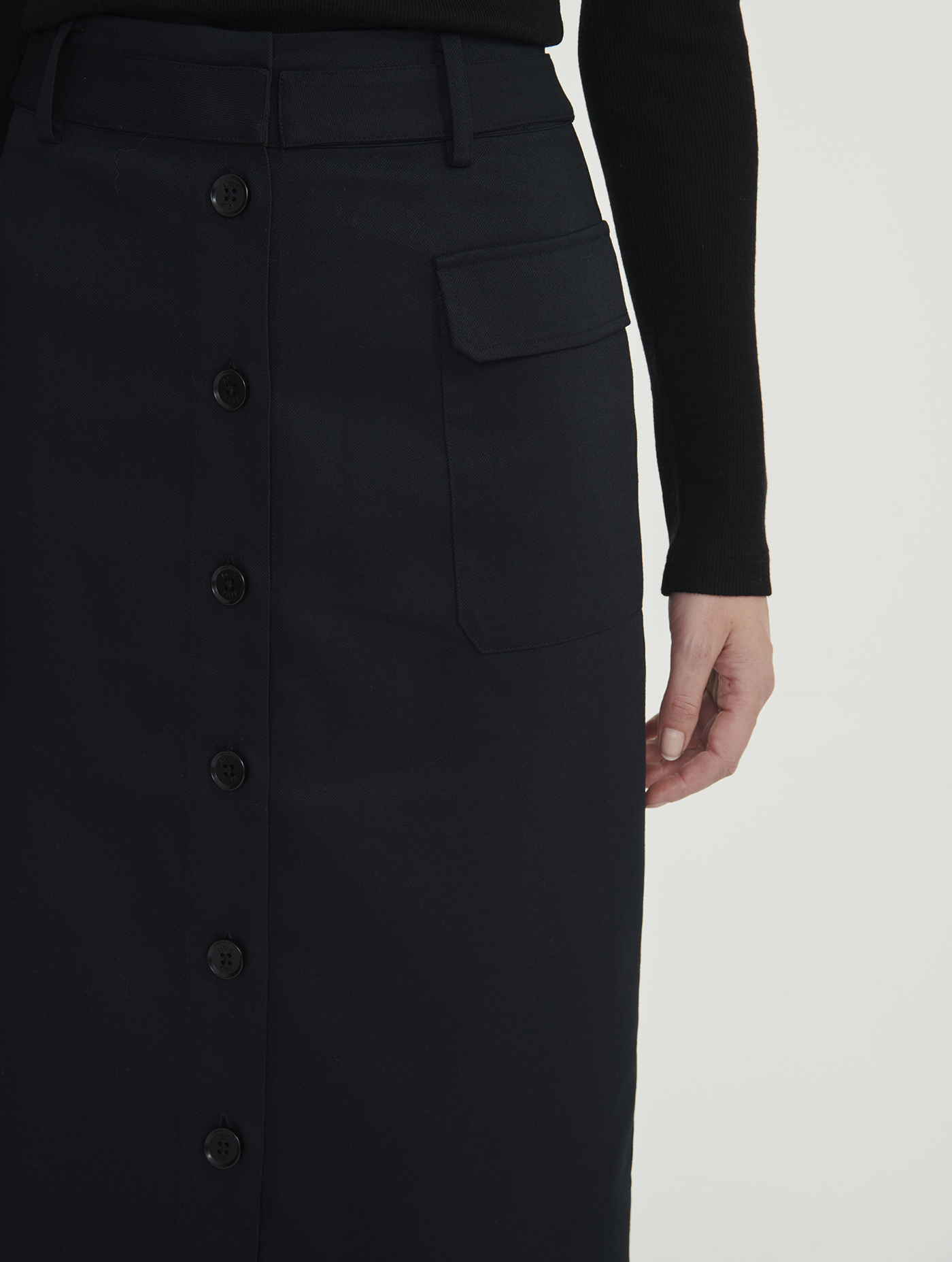 Jupe Longue Orvis En Laine à Chevrons Marron - Taille 8 Boutonnée Devant Occasion Très Bon État