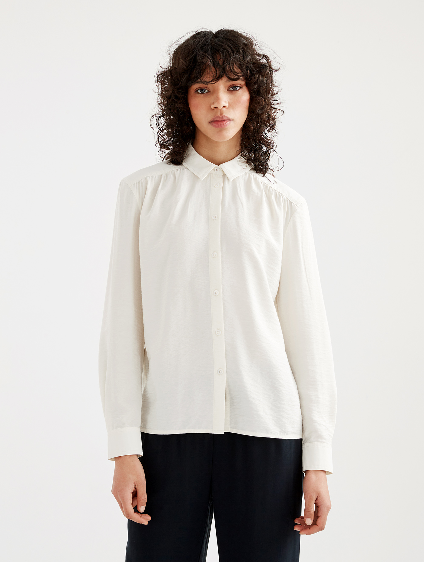 Chemisier Femme Anne Fontaine Odalys Noir Taille 40 - Manches Froncées - Neuf Avec étiquettes